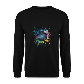 Aqueuse explosion de couleur Splash Pins Boule de Bowling - Sweat-shirt Unisexe - noir - Devant - Alina (178cm) & Michal (187cm)