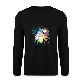 A eau explosion de couleur Splash Design Ressortball - Sweat-shirt Unisexe - noir - Devant - Alina (178cm) & Michal (187cm)