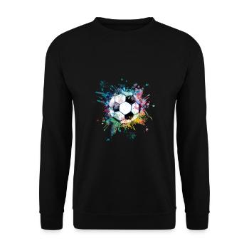 WaterFabe Color Explosion Splash Design Football - Unisex Sweatshirt - black - Front - Alina (178cm) & Michal (187cm)