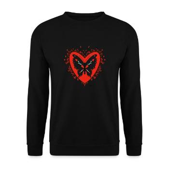 Coeur Rouge&Noir - Sweat-shirt Unisexe - noir - Devant - Alina (178cm) & Michal (187cm)