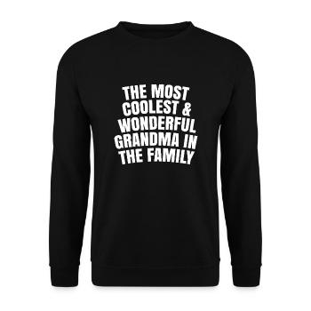 most coolest and wonderful grandma in the family - Unisex Sweatshirt - black - Front - Alina (178cm) & Michal (187cm)