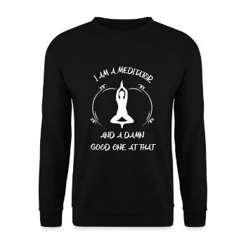 Meditaion - Unisex Pullover - Schwarz - Vorne - Alina (178cm) & Michal (187cm)
