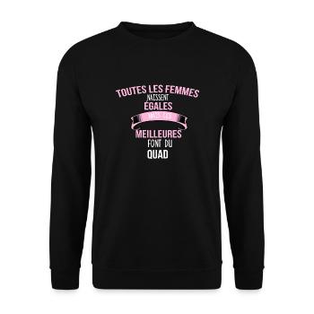 Quad cadeau humour - Sweat-shirt Unisexe - noir - Devant - Alina (178cm) & Michal (187cm)