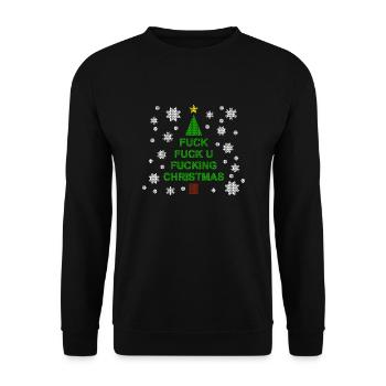 Vas te faire encule Noël / Noël / Noël - Sweat-shirt Unisexe - noir - Devant - Alina (178cm) & Michal (187cm)