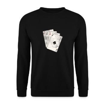 Poker cartes poker jeu de jeu de cartes - Sweat-shirt Unisexe - noir - Devant - Alina (178cm) & Michal (187cm)