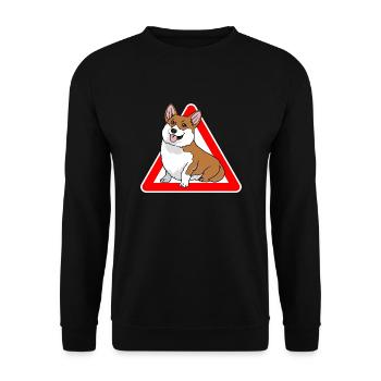 Welsh Corgi Pembroke Cardigan Hund - Unisex Pullover - Schwarz - Vorne - Alina (178cm) & Michal (187cm)