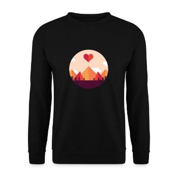 Wanderlust Naturverbunden - Unisex Pullover - Schwarz - Vorne - Alina (178cm) & Michal (187cm)
