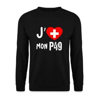 J'aime mon p49 - Sweat-shirt Unisexe - noir - Devant - Alina (178cm) & Michal (187cm)