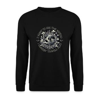 Voyage Aventure Tourisme Sac à dos Tour du monde - Sweat-shirt Unisexe - noir - Devant - Alina (178cm) & Michal (187cm)