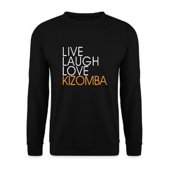Live Laugh Love Kizomba - Dance Shirt - Unisex Pullover - Schwarz - Vorne - Alina (178cm) & Michal (187cm)