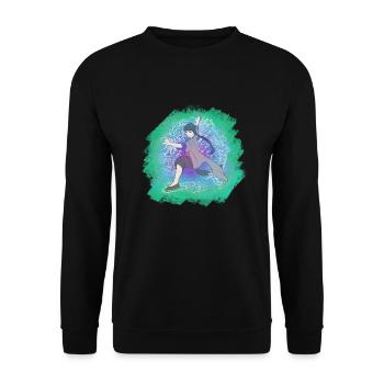 dragen Kungfu Mädchen - Unisex Pullover - Schwarz - Vorne - Alina (178cm) & Michal (187cm)