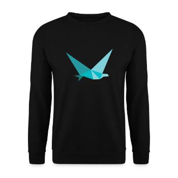 Vogel Schwalbe Origami Polygon - Unisex Pullover - Schwarz - Vorne - Alina (178cm) & Michal (187cm)