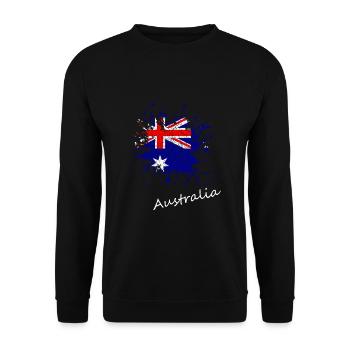 Australien Splash Kleks Retro Look Australia - Unisex Pullover - Schwarz - Vorne - Alina (178cm) & Michal (187cm)