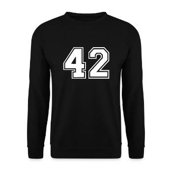 42 - Unisex Sweatshirt - black - Front - Alina (178cm) & Michal (187cm)