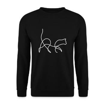 cat - Unisex Pullover - Schwarz - Vorne - Alina (178cm) & Michal (187cm)