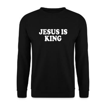Jesus is king - Unisex Pullover - Schwarz - Vorne - Alina (178cm) & Michal (187cm)