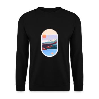 Airplane Window Voyage Paysage Nature - Sweat-shirt Unisexe - noir - Devant - Alina (178cm) & Michal (187cm)