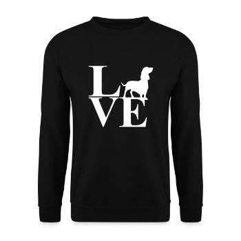Teckel Dackel Amour - Sweat-shirt Unisexe - noir - Devant - Alina (178cm) & Michal (187cm)