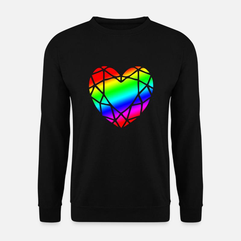 LGBTQ Pride Heart Diamond Shape - Unisex Sweatshirt - black