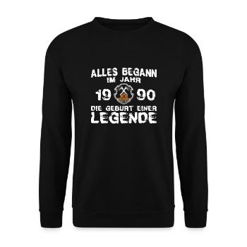 Holz Legende 1990 - Unisex Pullover - Schwarz - Vorne - Alina (178cm) & Michal (187cm)