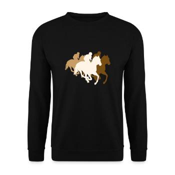 Love Geschenk Pferd Pferdebesitzer Pferde Pony - Unisex Pullover - Schwarz - Vorne - Alina (178cm) & Michal (187cm)