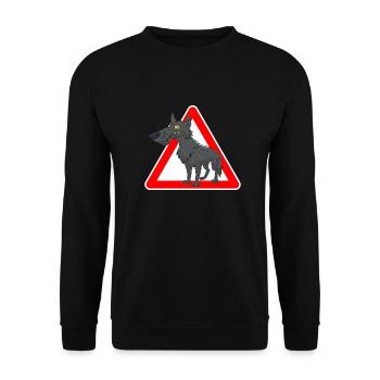 Wolf - Unisex Pullover - Schwarz - Vorne - Alina (178cm) & Michal (187cm)