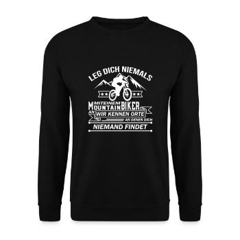 Mountainbiker - Unisex Pullover - Schwarz - Vorne - Alina (178cm) & Michal (187cm)