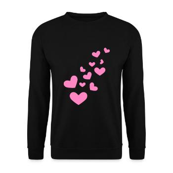 Hearts heart pattern gift - Unisex Sweatshirt - black - Front - Alina (178cm) & Michal (187cm)