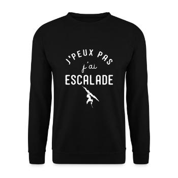 J'peux pas j'ai escalade cadeau sport alpinisme - Sweat-shirt Unisexe - noir - Devant - Alina (178cm) & Michal (187cm)