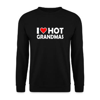 I love grandmas - Unisex Sweatshirt - black - Front - Alina (178cm) & Michal (187cm)