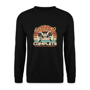 10th Birthday Gamer Level 10 Unlocked - Unisex Sweatshirt - black - Front - Alina (178cm) & Michal (187cm)