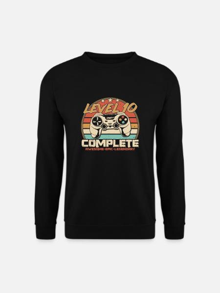 10. Geburtstag Gamer Level 10 freigeschaltet - Unisex Pullover - Schwarz