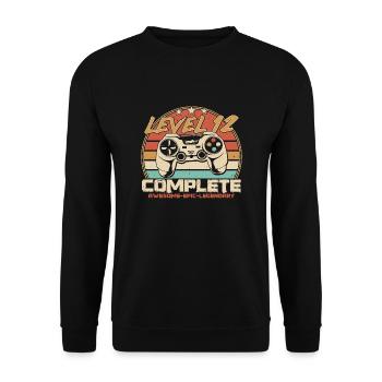12 Geburtstag Gamer Level 12 freigeschaltet - Unisex Pullover - Schwarz - Vorne - Alina (178cm) & Michal (187cm)