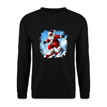 Christmas Skiers - Unisex Sweatshirt - black - Front - Alina (178cm) & Michal (187cm)