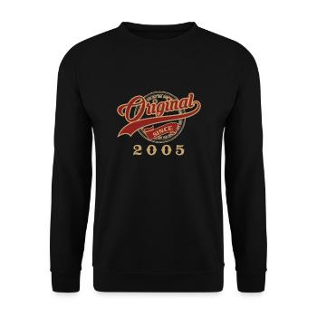 Original since 2005 - vintage gift birthday - Unisex Sweatshirt - black - Front - Alina (178cm) & Michal (187cm)