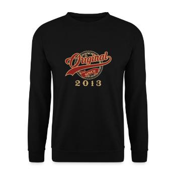 D'origine depuis 2013 - Année cadeau d'anniversaire - Sweat-shirt Unisexe - noir - Devant - Alina (178cm) & Michal (187cm)