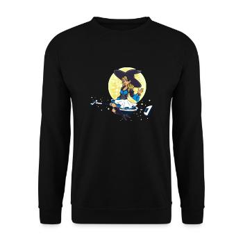 Witch cleaning company cleaning lady gift - Unisex Sweatshirt - black - Front - Alina (178cm) & Michal (187cm)