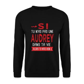Audrey Si tu n as pas un Audrey dans ta vie Humour - Sweat-shirt Unisexe - noir - Devant - Alina (178cm) & Michal (187cm)
