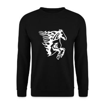 Pferd - Unisex Pullover - Schwarz - Vorne - Alina (178cm) & Michal (187cm)