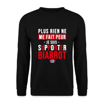 Rugby Biarritz cadeau supporter biarrot BO - Sweat-shirt Unisexe - noir - Devant - Alina (178cm) & Michal (187cm)