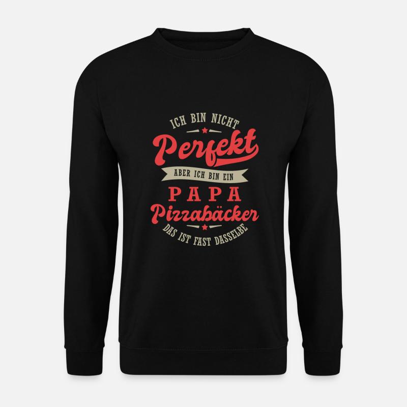 Papa Pizzabäcker - Unisex Pullover - Schwarz