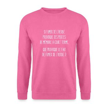 pertes de mémoire - Sweat-shirt Unisexe - rose - Devant
