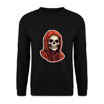 Totenkopf mit Hoodie - Unisex Pullover - Schwarz - Vorne - Alina (178cm) & Michal (187cm)