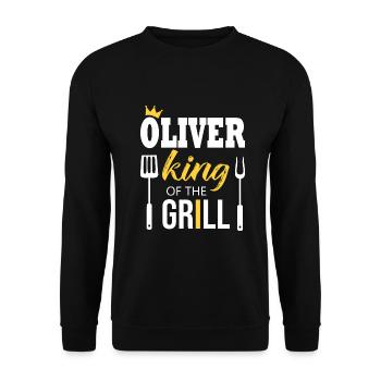Oliver king of the grill - Sweat-shirt Unisexe - noir - Devant - Alina (178cm) & Michal (187cm)