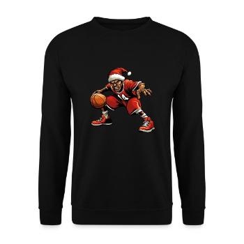 Basketball Player Christmas - Unisex Sweatshirt - black - Front - Alina (178cm) & Michal (187cm)