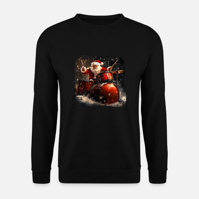 Santa Claus Drummer - Unisex Sweatshirt - black