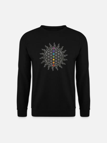 Flower of Life Chakras Sacred Geometry Yoga Om - Unisex Sweatshirt - black