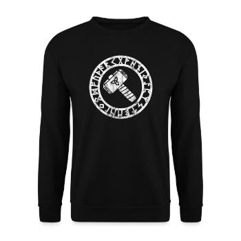 Thor's Hammer Viking Viking - Unisex Sweatshirt - black - Front - Alina (178cm) & Michal (187cm)