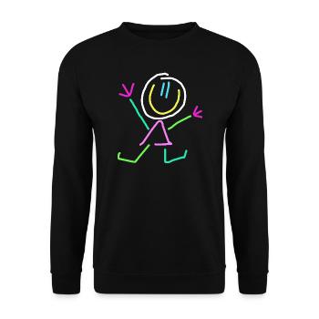 stick figure - Unisex Sweatshirt - black - Front - Alina (178cm) & Michal (187cm)