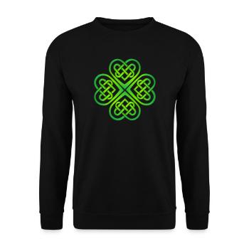Nodules celtiques, coeur, trèfle, Patricks Day - Sweat-shirt Unisexe - noir - Devant - Alina (178cm) & Michal (187cm)
